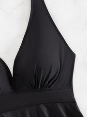  Halter Neck Tankini Set Peplum Cami Top & Panty Swimsuit