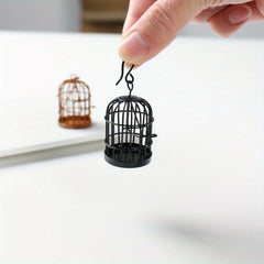 1:12 Dollhouse Iron Birdcage Hanging Ornament Micro Landscape Decoration