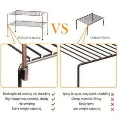 2pcs Kitchen Countertop Iron Rack Seasoning Shelf