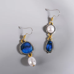 Vintage Metallic Silver Asymmetric Dangle Earrings