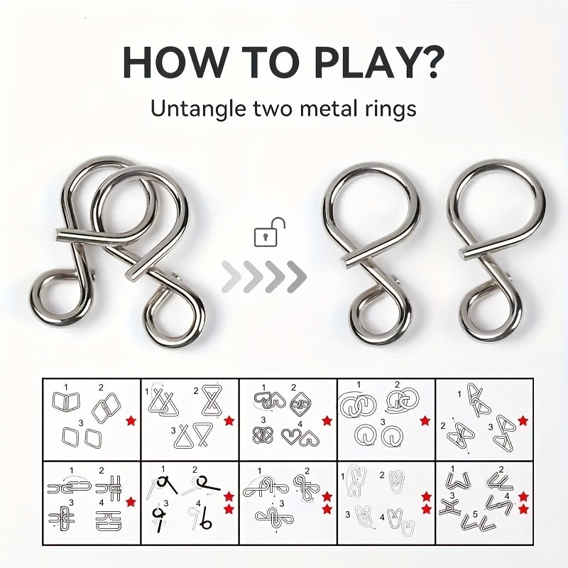 12pcs Puzzle Toy Set Luban Lock Kongming Nine Rings Halloween Christmas