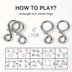 12pcs Puzzle Toy Set Luban Lock Kongming Nine Rings Halloween Christmas