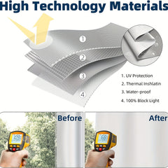 1pc Blackout Curtain Room Darkening Light Blocking Portable Window Shade