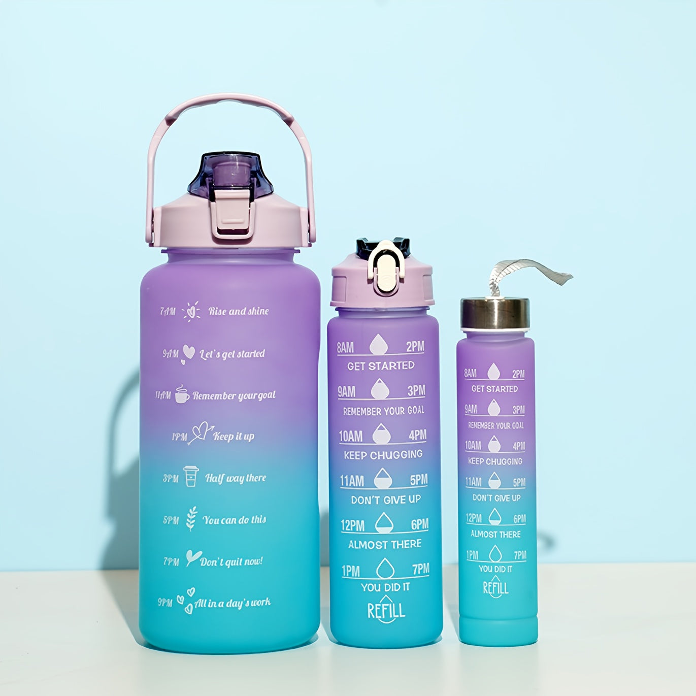 Gradient Sports Water Bottle with Time Scale