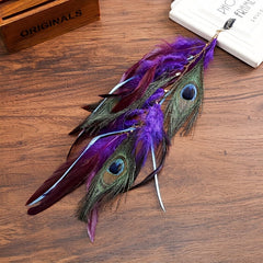 Boho Faux Feather Hairpin Headdress for Women Girls