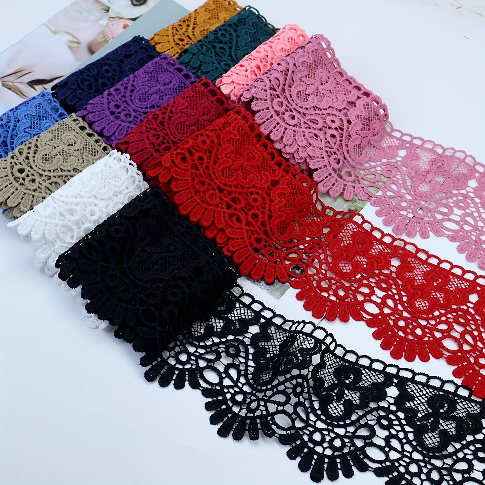 Europe Crown Lace Trim Pattern Inelastic Embroidery Lace