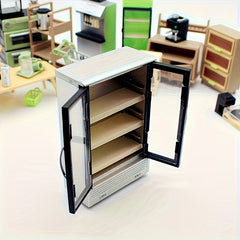Dollhouse Kitchen Set with Double Door Refrigerator for Room Decoration
