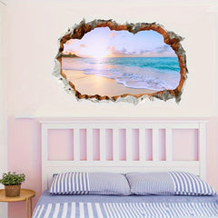 Dreamy Sky Waves Beach Wall Sticker 23.6x15.7inch