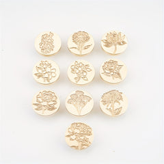 Copper Head Letter Seal Flower Grass Stamp for Embellishment