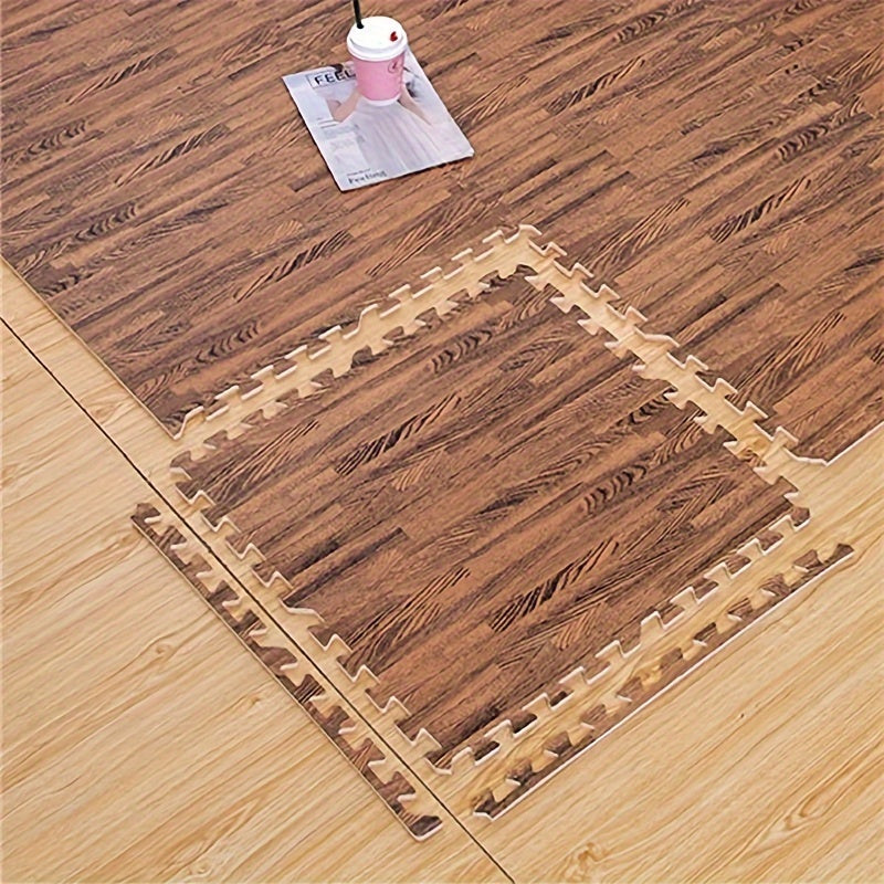 16pcs Plush Puzzle Foam Floor Mat - Interlocking Carpet Fluffy Area Rug