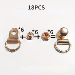 6 Sets Stainless Steel D Ring Buckles Bag Purse Strap Hooks Accessories