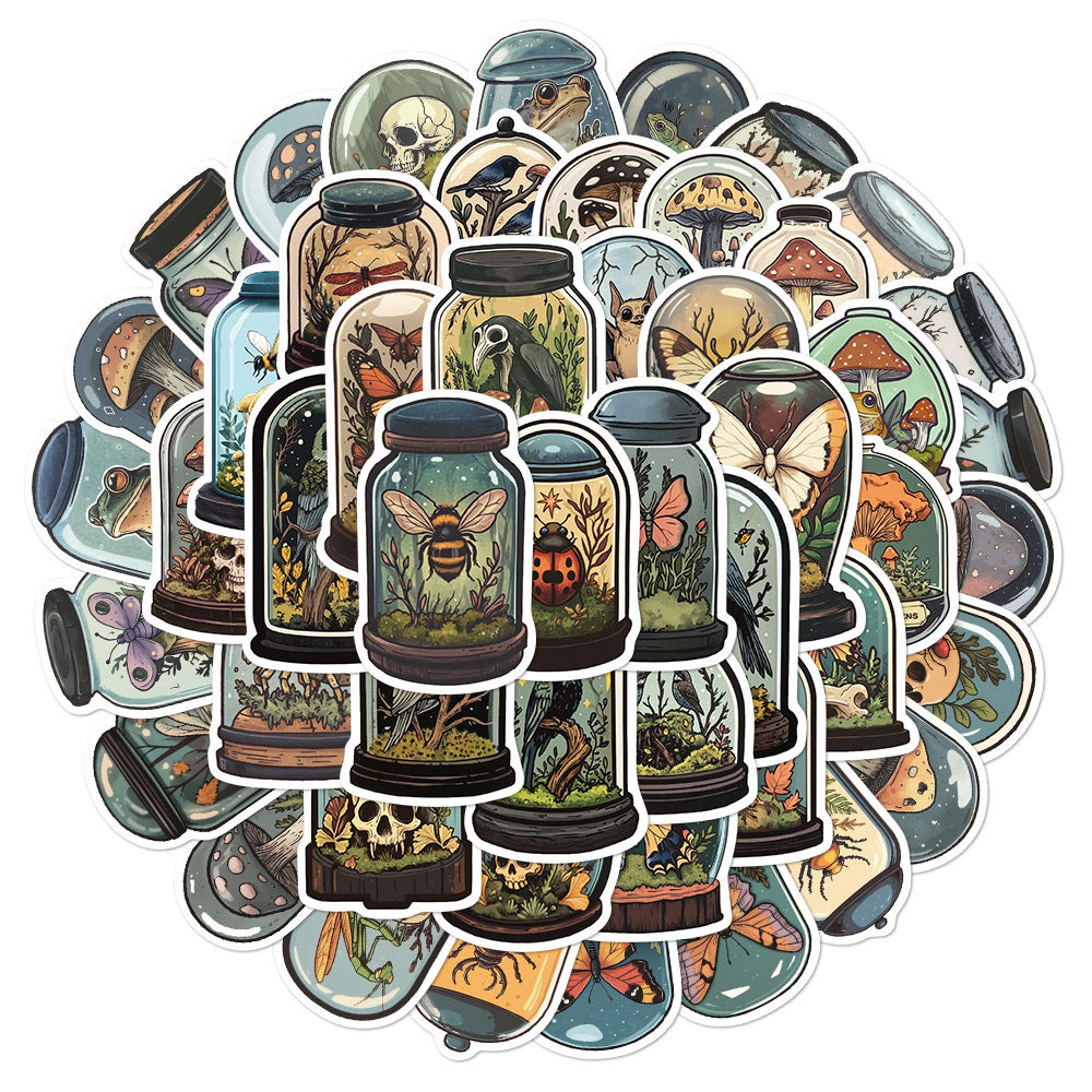 Vintage Forest Specimen Bottle Stickers, Art Decals for DIY, Mixed Set