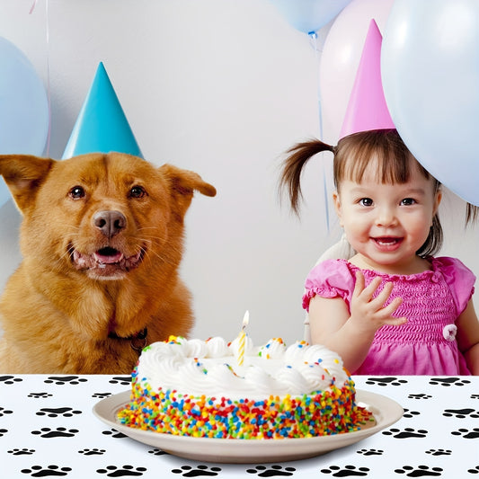 Dog Footprints And Paws Party Tablecloth