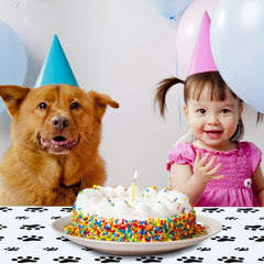 Dog Footprints And Paws Party Tablecloth