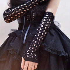 Hollow Out Ripped Gloves for Women