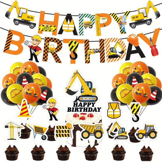 Engineering Car Theme Birthday Party Set