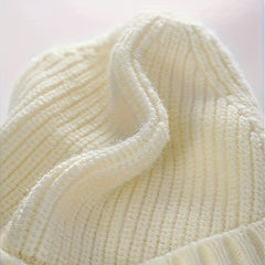Men's Plush Knitted Beanie Hat, Windproof & Warm