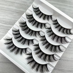 3D False Eyelashes Chemical Fiber Natural Bushy Lashes 5 Pairs