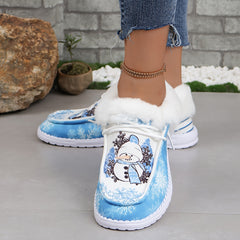 Christmas Snowman Cartoon Pattern Snow Shoes