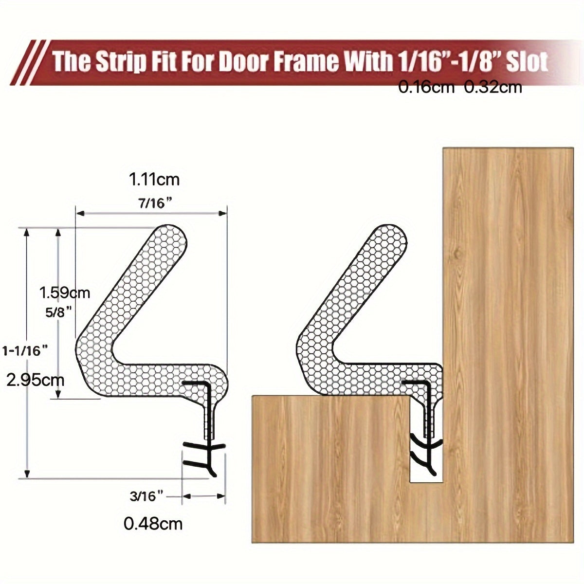 V Shaped Foam Kerf Weather Stripping for Door Frame 7.92 Meter