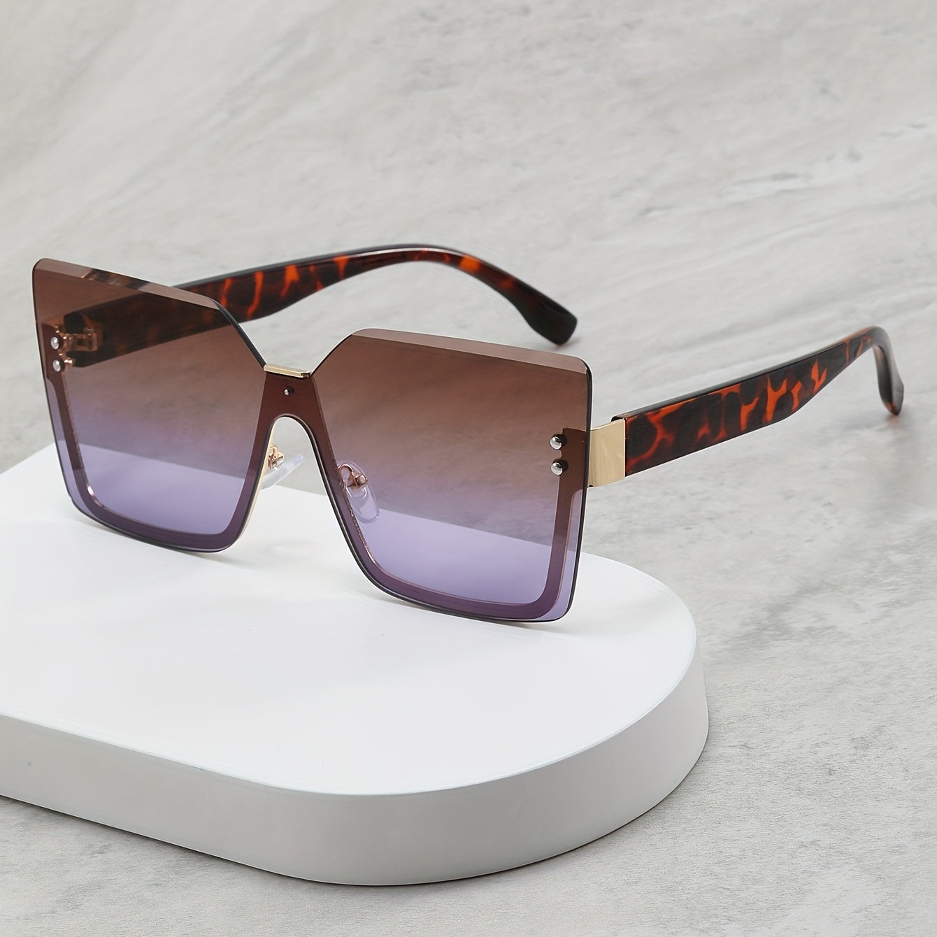 Ombre Rimless Cat Eye Sunglasses UV400 Sun Shades