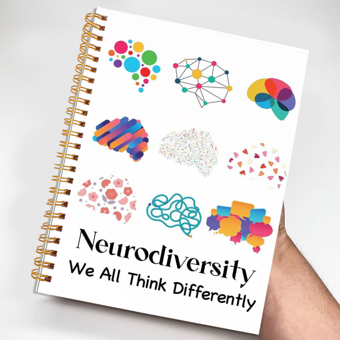 Neurodiversity Think Different Notebook Colorful Brain Illustrations 50 Pages