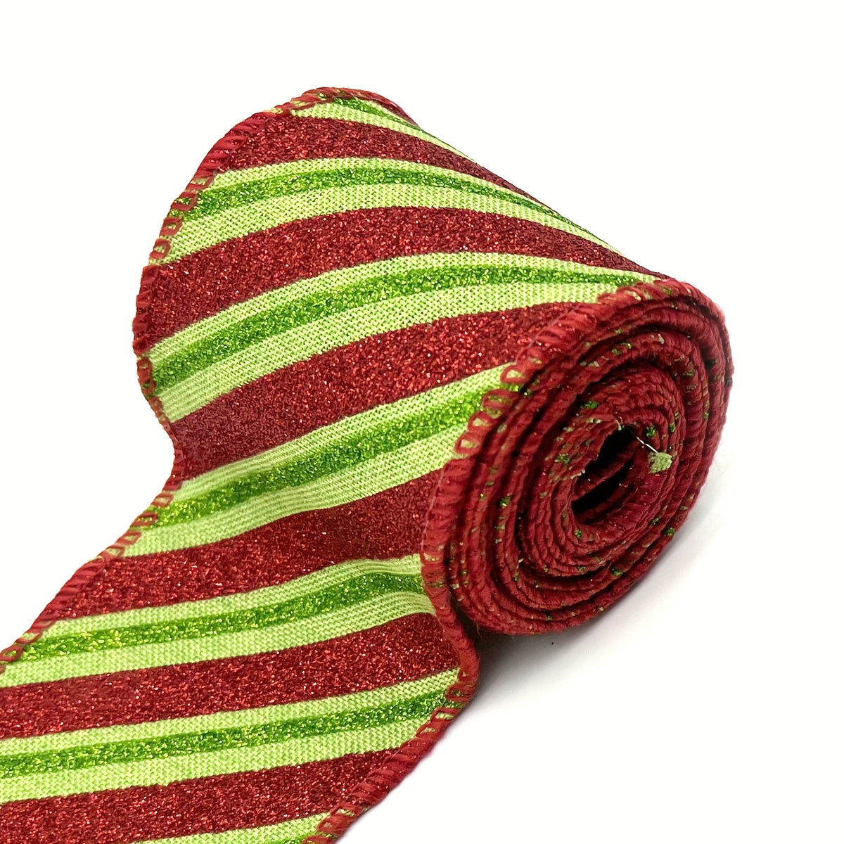 4.57m Christmas Wired Edge Ribbons Red/Stripes Ribbon Candy Cane DIY Craft