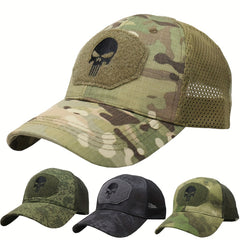 Camouflage Baseball Cap Skull Embroidery Patch Tactical Mesh Trucker Hat