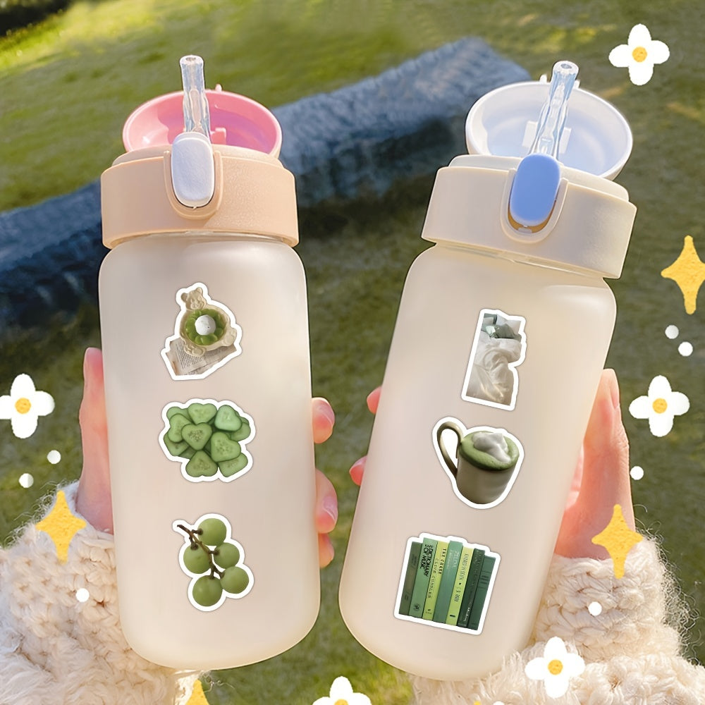 50pcs Green Fresh Waterproof Stickers for Water Bottle Laptop Phone Skateboard