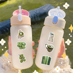 50pcs Green Fresh Waterproof Stickers for Water Bottle Laptop Phone Skateboard
