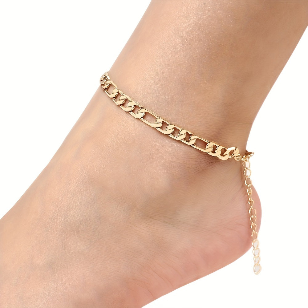 Golden Silvery Beach Anklet