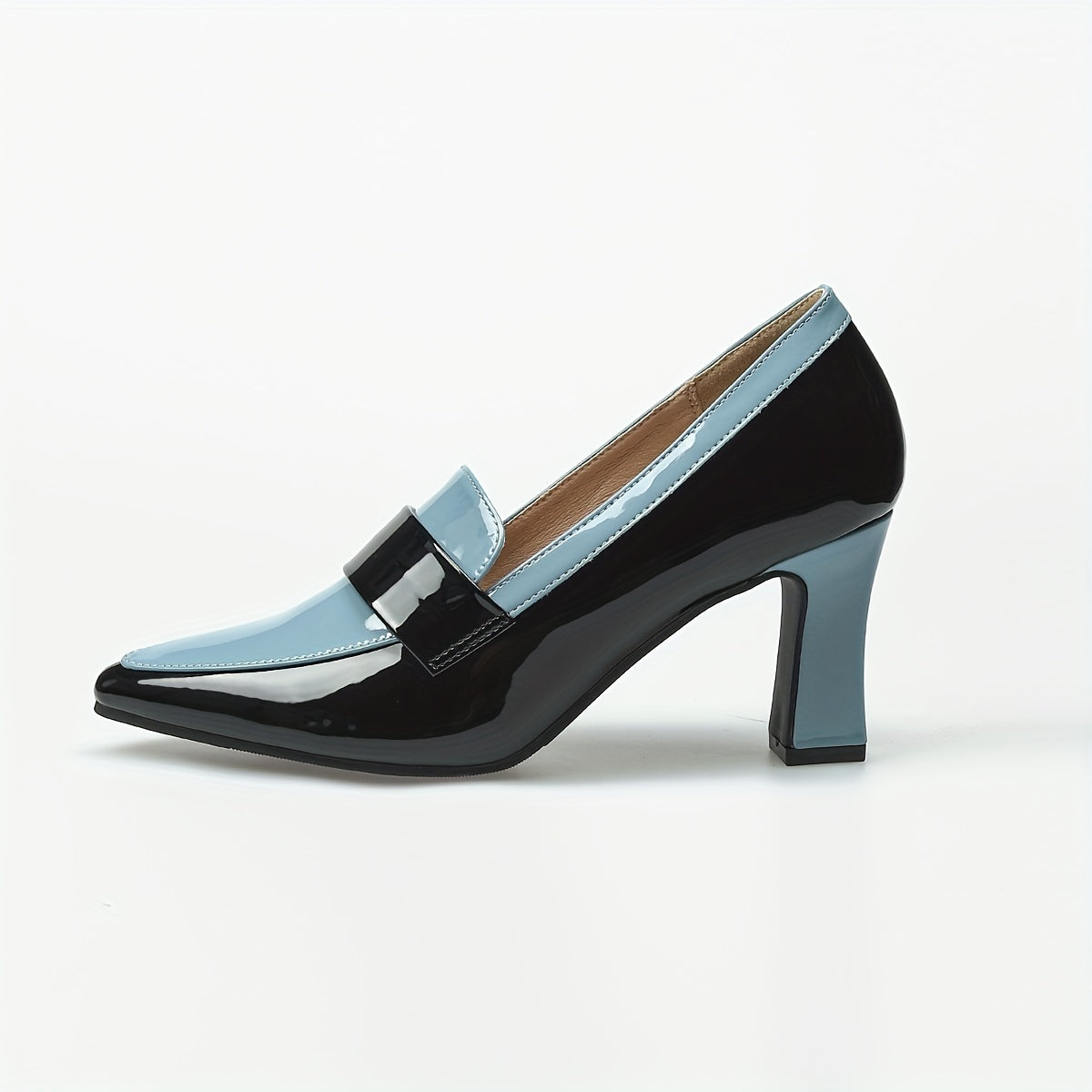 Women's Colorblock Chunky High Heel Pumps