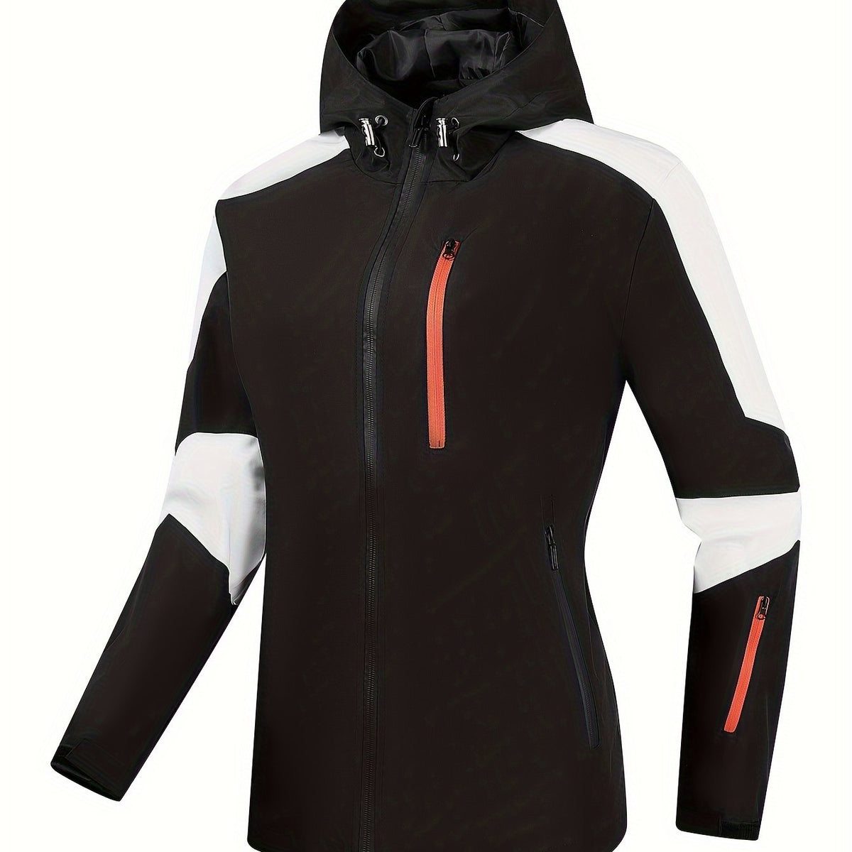  Contrast Panel Hooded Hiking Jacket