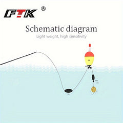 FTK 5pcs Lightweight Fishing Floats Eye-catching Bobbers Fishing Accessories