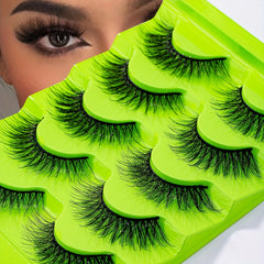 5 Pairs Cat Eye False Lashes Fluffy Soft Cross Manga Wispy Eyelashes