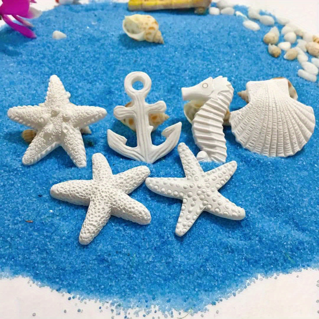 6pcs Set Sea Fish Tank Starfish Seahorse Seashell Mantou Starfish