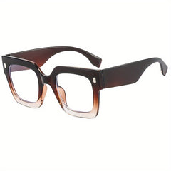 Men's Square Frame Decorative Eyeglasses Anti Light Glasses