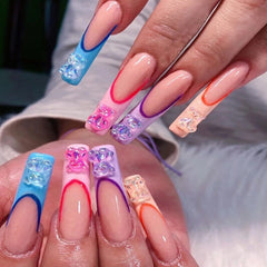 3D Bear Resin Nail Art Decorations Crystal Bear Shaped Nail Charms
