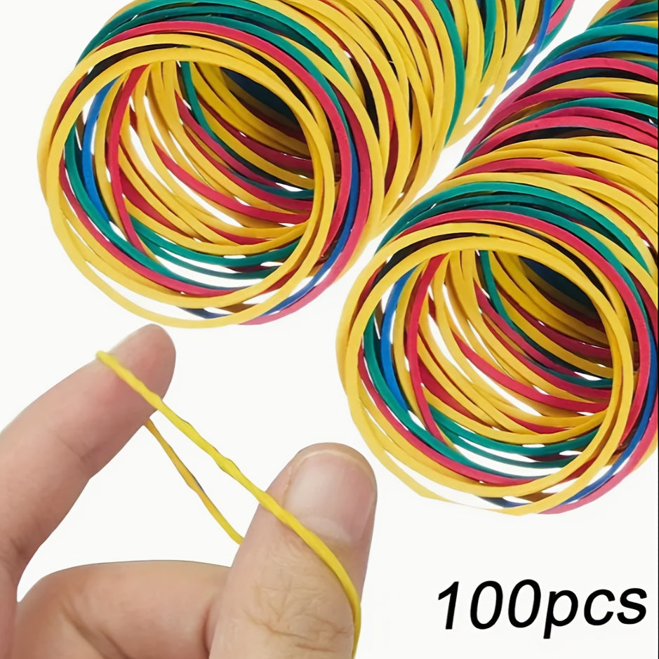 100pcs Colorful Rubber Bands for Office School Home