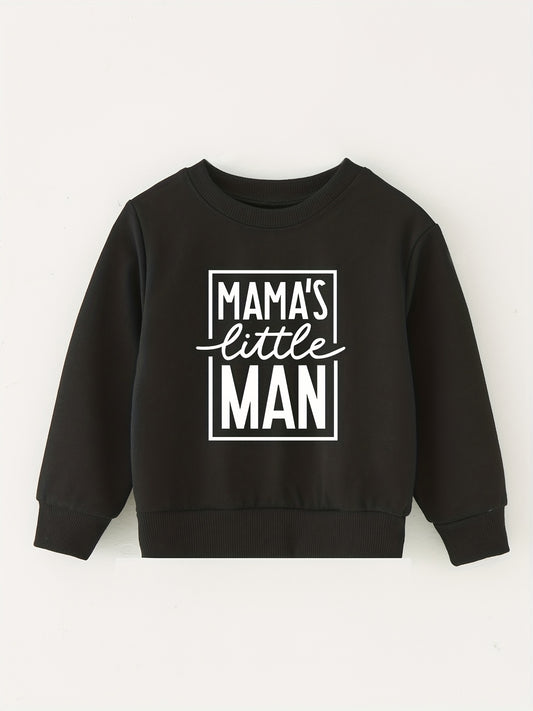 Mama's Little Man Baby Sweatshirt Spring Autumn Long Sleeve Sports Top