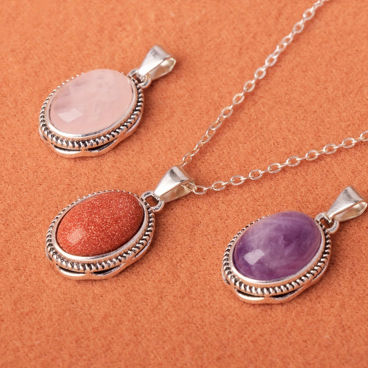 Vintage Gemstone Pendant Necklace Jewelry