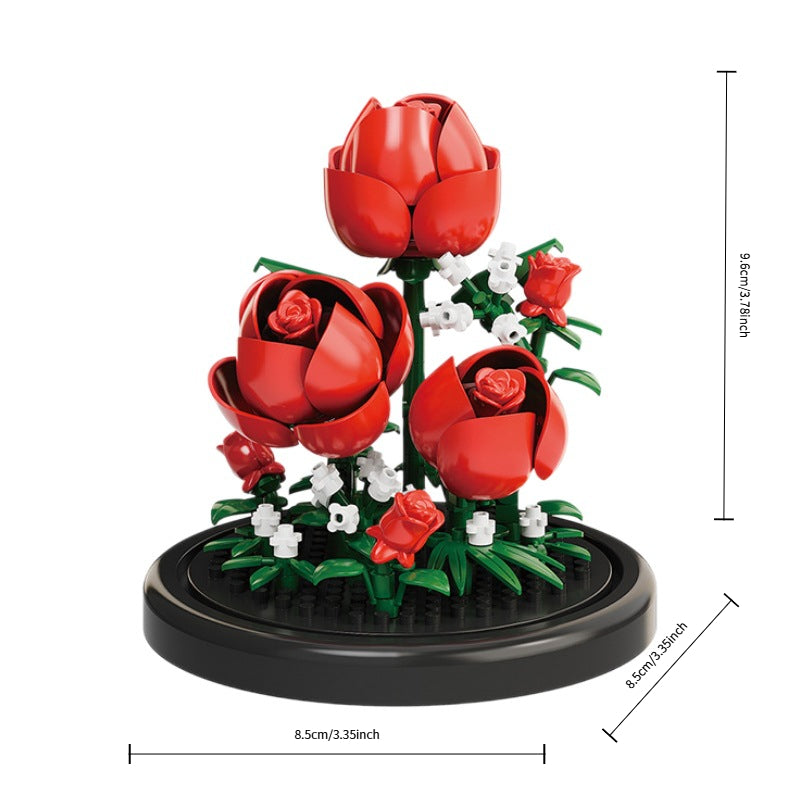 Building Blocks Flower Pot Plant Assembly Toy Decoration Gift