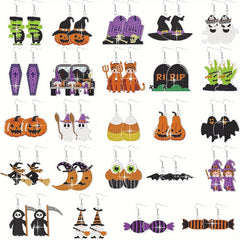 24 Pairs Halloween Rhinestone Earrings Kit Vintage Jewelry Craft