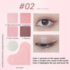 6 Eyeshadow Blush Highlighter Makeup Palette