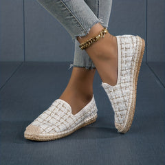Women's Plaid Slip On Espadrille Shoes Lightweight & Comfortable