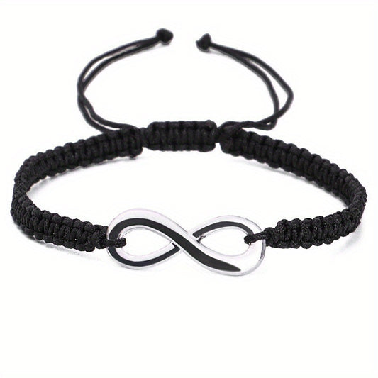 Infinity Symbol Braided Bracelet Adjustable Hand Jewelry Gift