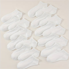 20 Pairs Solid Comfy Ankle Socks Women's Stockings