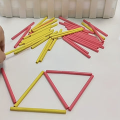 100pcs Wooden Counting Sticks Math Teaching Tools Colored Study Supplies