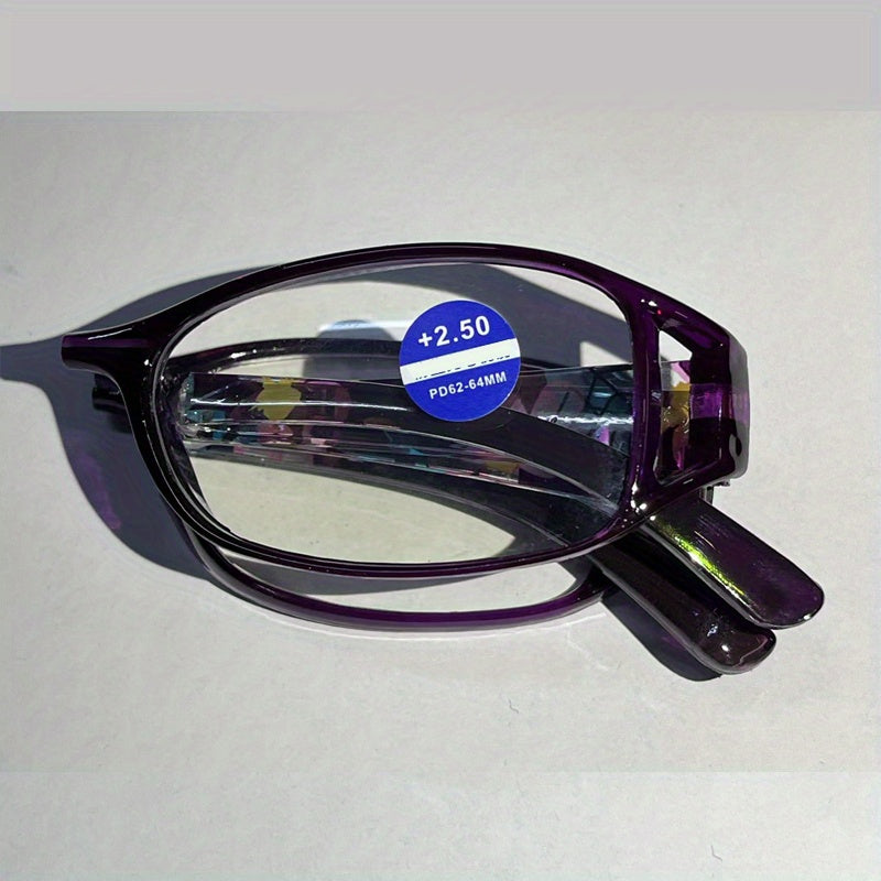 Print Flower Anti Light Blocking Reading Glasses For Women
