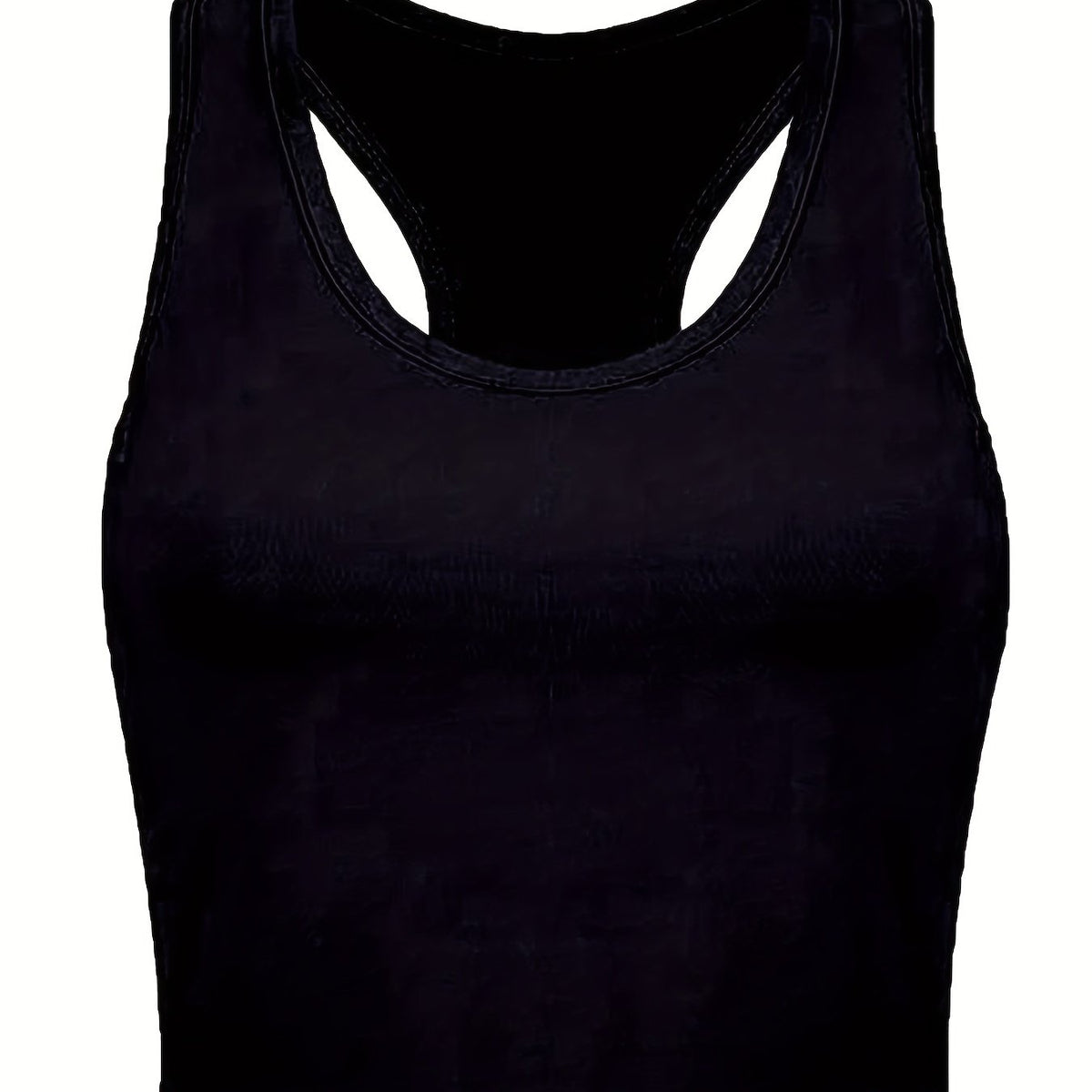 Solid Racerback Tank Top Sleeveless Crew Neck Casual Summer Top